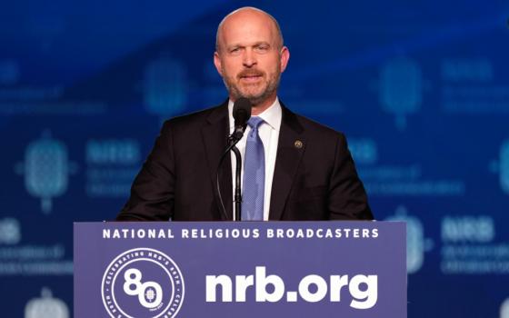 Kevin Roberts, president of The Heritage Foundation, speaks at the National Religious Broadcasters convention at the Gaylord Opryland Resort and Convention Center Feb. 22, 2024, in Nashville, Tenn. (AP/George Walker IV)
