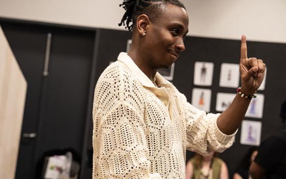 Playwright and actor Jordan E. Cooper in rehearsal for the New York premiere production of "Oh Happy Day!", directed by Stevie Walker-Webb (Joan Marcus)