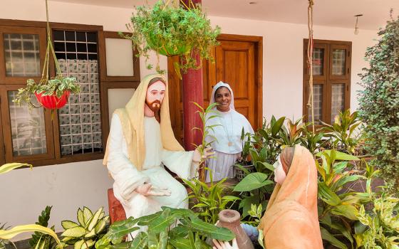 Sr. Jinu Thomas Valavanolickal of the Medical Sisters of St. Joseph stands in front of the Lumina Holistic Counselling and Psychotherapy Centre at Kattangal, Kozhikode, Kerala, southwestern India. (George Kommattam)