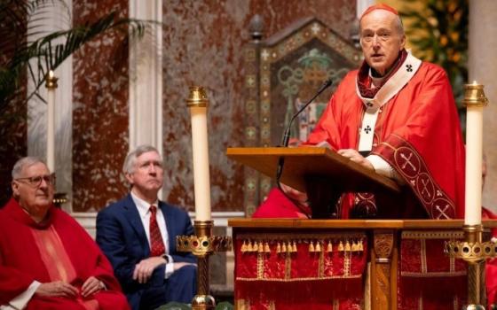 Washington Cardinal Robert McElroy gives the homily at the Red Mass at the Cathedral of St. Matthew the Apostle in Washington Oct. 5.