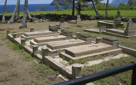 Grave markers are pictured in a file photo in Kalaupapa on Molokai, Hawaii, where Hansen's disease patients quarantined there for life were cared for by Sts. Damien de Veuster and Marianne Cope. An estimated 8,000 people are buried there. (OSV News/Courtesy of Hawaii Catholic Herald)
