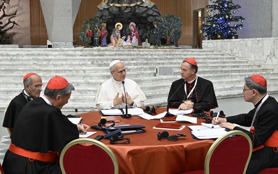 Pope Leo XIV holds a consistory with cardinals from around the world at the Vatican, Jan. 7, 2025. (OSV News/Vatican Media/Simone Risoluti)