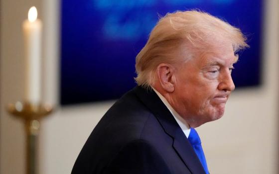President Donald Trump appears in the East Room of the White House Feb. 23. (AP/Alex Brandon)