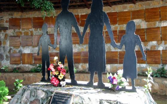 A memorial marks the 1981 massacre site at El Mozote, Morazan, El Salvador. U.S.-trained Salvadoran troops killed 1,000 people there. (Wikimedia Commons/CC BY-SA 3.0/Eric Rojas)