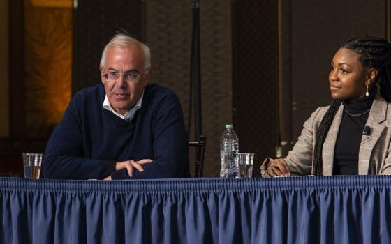 David Brooks, speaks during a March 28, 2022, panel discussion on "'So What Did I Miss?' A Look Back, A Look Around, A Look Ahead After Two Years of COVID." The discussion was sponsored by Georgetown University's Initiative on Catholic Social Thought and Public Life. (CNS/Courtesy of Georgetown University/Art Pittman)