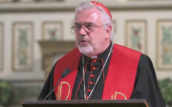 Cardinal Fabio Baggio of Bassano del Grappa, Italy, the undersecretary of the Vatican's Dicastery for Promoting Integral Human Development, speaks during a prayer vigil at Sacred Heart Church in El Paso March 24, 2025, following a rally and march against mass deportations by the U.S. government. (OSV News/Bob Roller)
