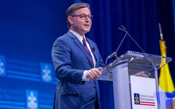 U.S. House Speaker Mike Johnson, R-La., speaks during the National Catholic Prayer Breakfast in Washington March 19, 2026. (OSV News/Leslie E. Kossoff)