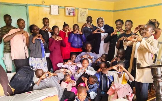 Sr. Josephine Adhiambo (back row in habit), a member of the Franciscan Sisters of St. Anne, participates in a sign language class in Nakuru, Kenya. (Shadrack Omuka)