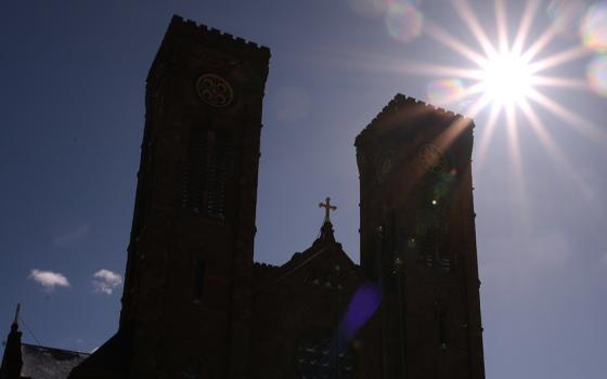 The Cathedral of Saints Peter and Paul, which serves as the home church of the Roman Catholic Diocese of Providence, is seen Feb. 24, 2026, in Providence, Rhode Island. (AP photo/Charles Krupa)