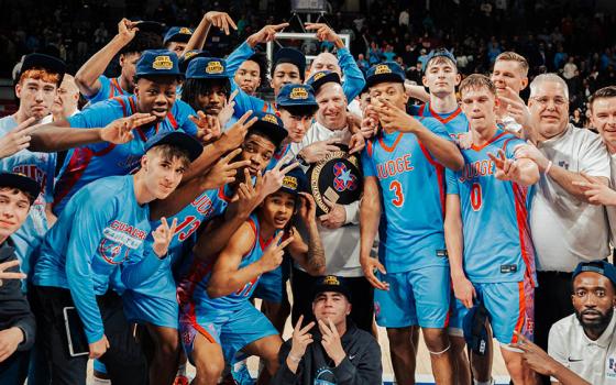 The 2025-26 Philadelphia Catholic League boys basketball champions, Father Judge High School (Jackson Miller)