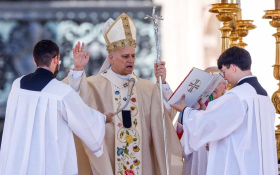 Pope Leo XIV celebrates Easter Mass in St. Peter's Square at the Vatican April 5, 2026. (OSV News photo/Remo Casilli, Reuters)
