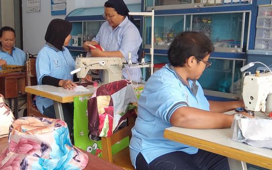 Sr. Cicilia Indrayani of the Daughters of Charity teaches women how to sew and prepares them for the garment industry in the region. (Courtesy of the Daughters of Charity)