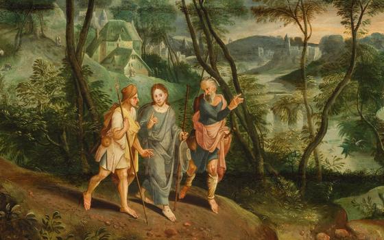 Detail of "Christ With Disciples on the Way to Emmaus" by a 16th-century Flemish painter (Wikimedia Commons/National Museum in Warsaw)