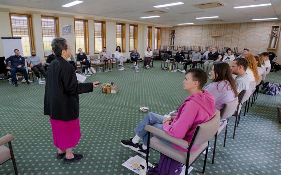 Sr. Margaret Ng of the Congregation of the Sisters of St. Joseph of the Sacred Heart of Jesus leads an awareness training session on human trafficking in Sydney, October 2025. (Courtesy of Margaret Ng)