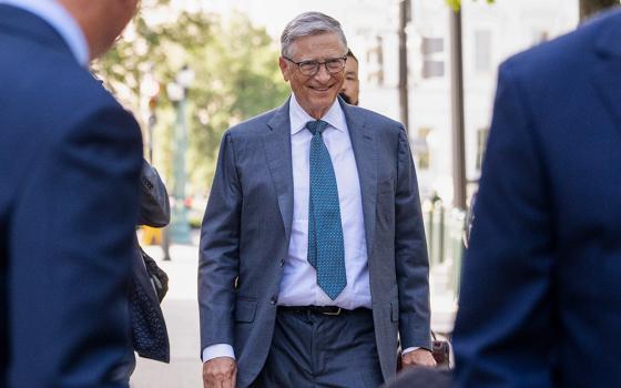Microsoft co-founder Bill Gates arrives for a closed-door gathering of leading tech CEOs to discuss artificial intelligence and how it should be regulated, at Capitol Hill in Washington on Sept. 13, 2023. (AP/Jacquelyn Martin)