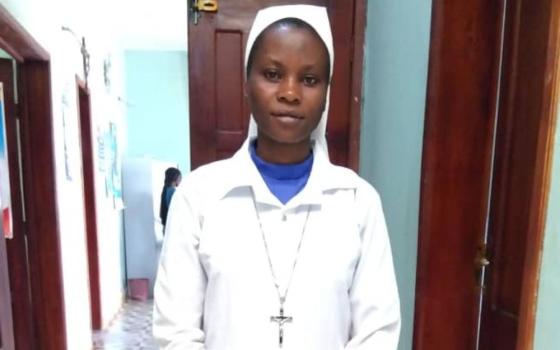 Sr. Francine Katho of the Congregation of the Servants of Jesus in Bunia, eastern Democratic Republic of Congo, ministers to patients with Ebola. (Courtesy of Francine Katho)