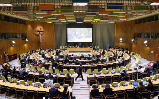 A wide view shows participants of a high-level forum on building a culture of peace Sept. 2, 2026, at the United Nations in New York City. (OSV News/United Nations/Manuel Elías)