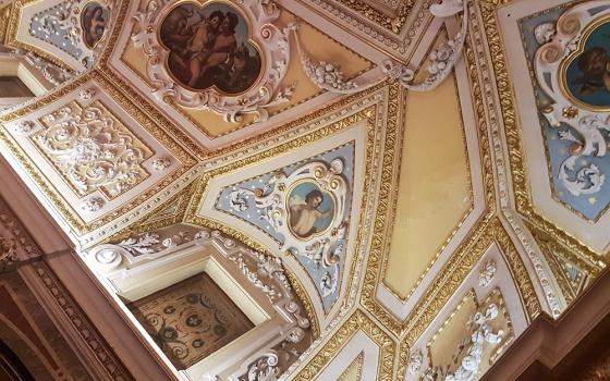 An ornamental ceiling with frescoes is seen in the interior of the Puchberg Castle in Wels, Austria. The castle was recently the site of a Catholic symposium on "Shaping Synodality in Europe." (Wikimedia Commons/Dieter Zoubek)