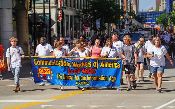 Unions march in the annual Labor Day parade in Milwaukee on Sept. 4, 2023. (Dreamstime/Aaron Lemay)