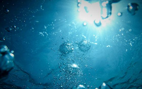Bubbles underwater with sun shining through (Unsplash/Jong Marshes)