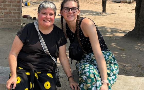 Mercy Sr. Jennifer Wilson and Hope Phiri pose in Zambia before Phiri's wedding. (Courtesy of Katie Willert)
