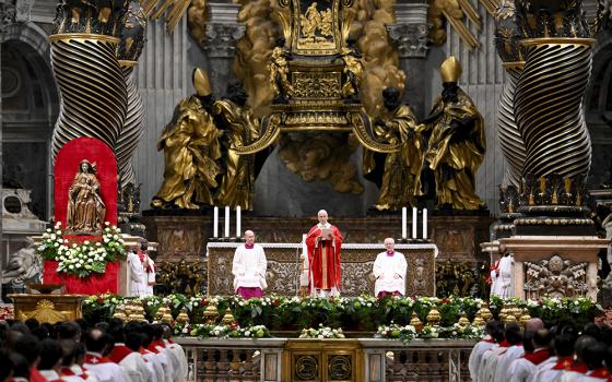Pope Leo XIV gives his homily as he celebrates Mass with students from the pontifical universities in Rome in St. Peter’s Basilica at the Vatican, Oct. 8, 2026. (CNS/Vatican Media)