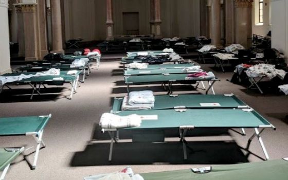 A sanctuary filled with cots for refugees is seen in Tucson, Arizona. (Franciscan Sisters of Perpetual Adoration)