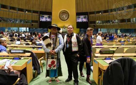 Delegates at the United Nations General Assembly Hall in New York before the April 25 opening of the Permanent Forum on Indigenous Issues (U.N. photo)