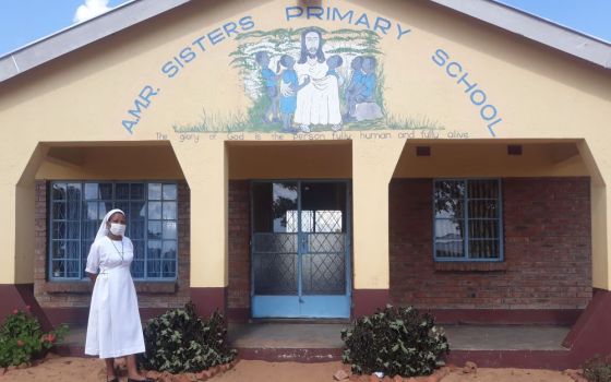 Sr. Praxedis Nyathi enjoys an event at the primary school. Government officials have praised the sisters' ECD program and its state-of-the-art facilities. (Courtesy of Praxedis Nyathi)