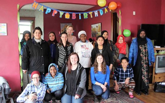 Mary's House, which serves refugees who are single mothers in Cleveland, throws a surprise party celebrating all of the moms' birthdays. (Provided photo)