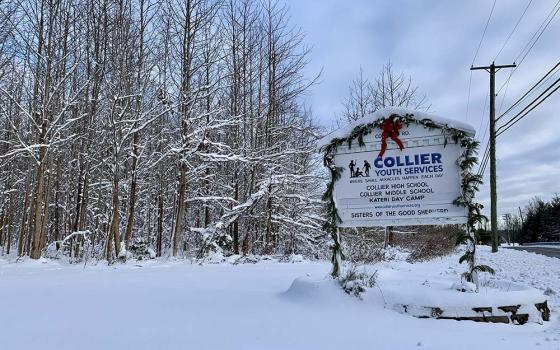 The Collier campus after the first major snow, leading to the school's first snow day of the year. Students and staff love seeing the campus covered in white like a winter wonderland. (Maddie Thompson)