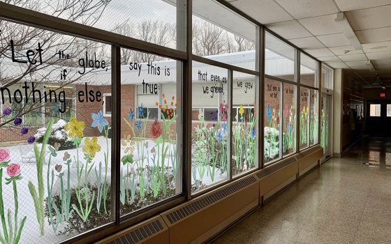 Glimpses of the Collier High School hallways beckoning in spring with the help of excerpts from Amanda Gorman's poem "The Hill We Climb" (Maddie Thompson)
