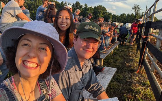 Last summer, I visited the Nelson County Fair's rodeo, a much-anticipated event in the community, with two other AmeriCorps volunteers, Jane Rudnick (above, center) and River Fuchs (right). (Courtesy of Julia Gerwe)
