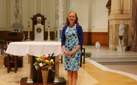 Sister of Charity of Cincinnati Tracy Kemme on July 25, the day she professed perpetual vows, in the Chapel of the Immaculate Conception at the Mount St. Joseph Motherhouse (Courtesy of the Sisters of Charity of Cincinnati)