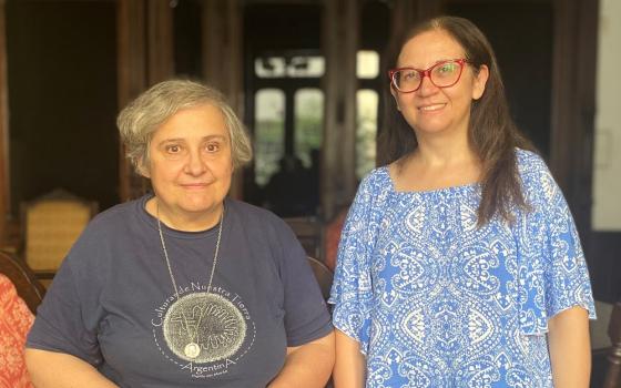 Sr. María Laura Roger, left, and Sandra Mazzanti, co-coordinators of Red Kawsay Buenos Aires, in Buenos Aires