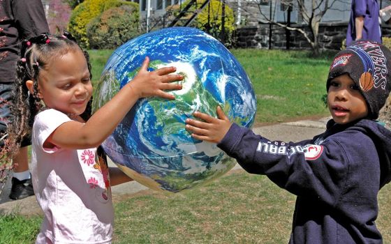 Children participate in a 2007 Earth Day celebration hosted by the Sisters of St. Joseph Earth Center in Philadelphia. (Courtesy of Mary Elizabeth Clark)