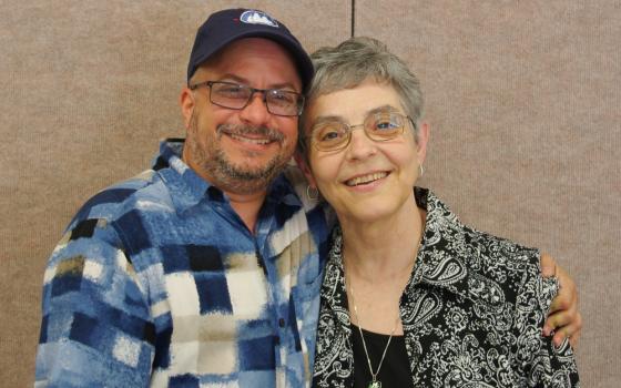 Sr. Luisa Derouen, right, with Scotty, who asserts, "I am of God and I have beauty in this world that can only be viewed by those who choose to see it." (Provided photo)