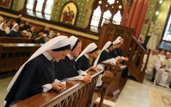 Sisters of Life pray at Mass. (Courtesy of the Sisters of Life)