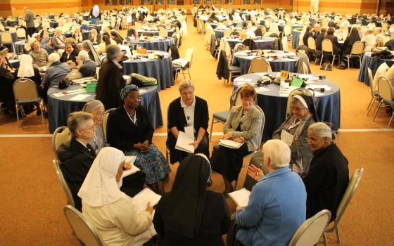 Women religious gather in groups as part of the UISG Constellations Meetings during its 2019 plenary in Rome. (Courtesy of UISG)