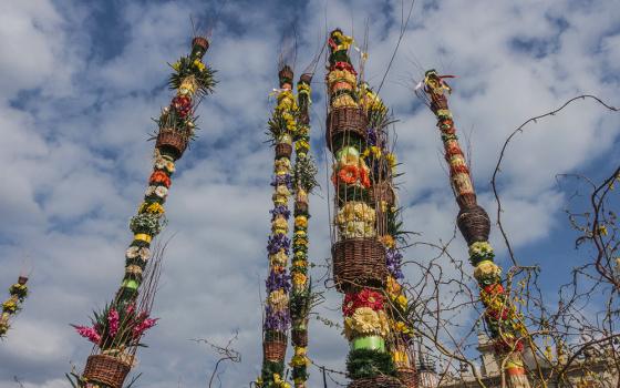 Traditional palms for Palm Sunday and Easter are seen in Krakow, Poland. "The Felician Sisters originated in Poland, so many of our traditions come from our Polish roots," writes The Life panelist Sr. Maryann Agnes Mueller. (Dreamstime/Thomas Jurkowski)