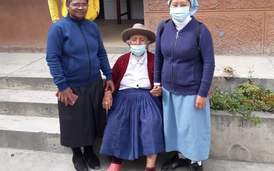 The Franciscan Missionaries of Mary sisters enjoy accompanying and helping the poor and elderly women who visit the convent, considering it a unique mission of their community in Peru. (Courtesy of Hilda Mary Bernath)