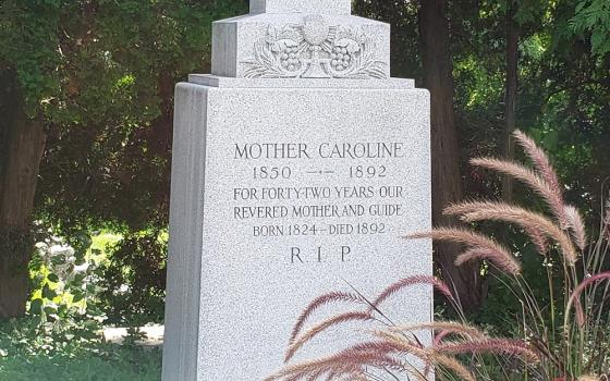 Mother Caroline's grave in the cemetery of Notre Dame of Elm Grove in Elm Grove, Wisconsin. Author Jane Marie Bradish visited the grave during an open house as the sisters prepare to vacate the space. (Jane Marie Bradish)