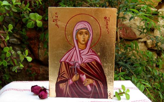St. Phoebe is depicted in an icon by Eka Fragiadaki of the Angelicon workshop in Crete, Greece. (Angelicon/Eka Fragiadaki)