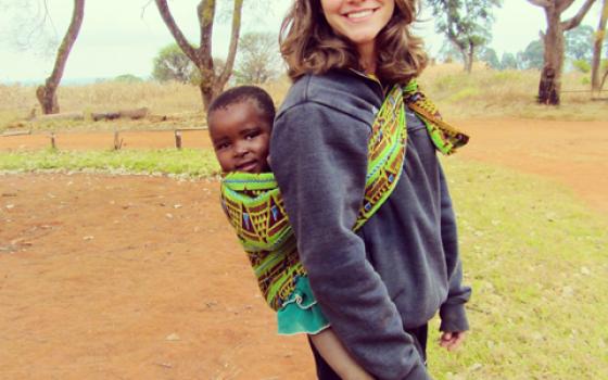 Katy Donchik with Abalee, one of her students in Pommern, Tanzania, in August 2013
