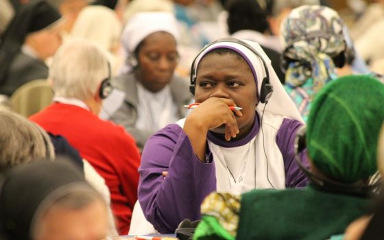 Sisters listen to speakers May 6, 2019, at the International Union of Superiors General's plenary assembly in Rome. (Courtesy of UISG)