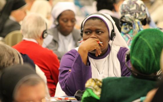 Sisters listen to speakers May 6, 2019, at the International Union of Superiors General's plenary assembly in Rome. (Courtesy of UISG)