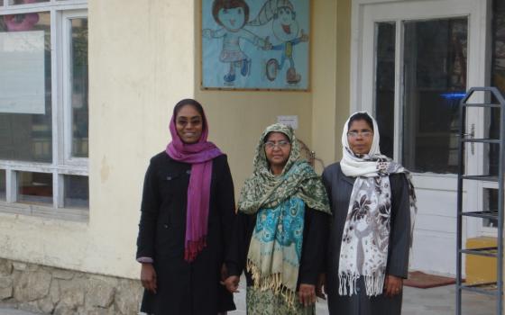 From left: Sister Mariammal, a Daughter of St. Mary of Providence; Sister Razia, a Pakistani Dominican Sister of St. Catherine of Siena; and Sister Seena, a Sister of St. Joseph Cottelengo, pose for a photo in 2015.