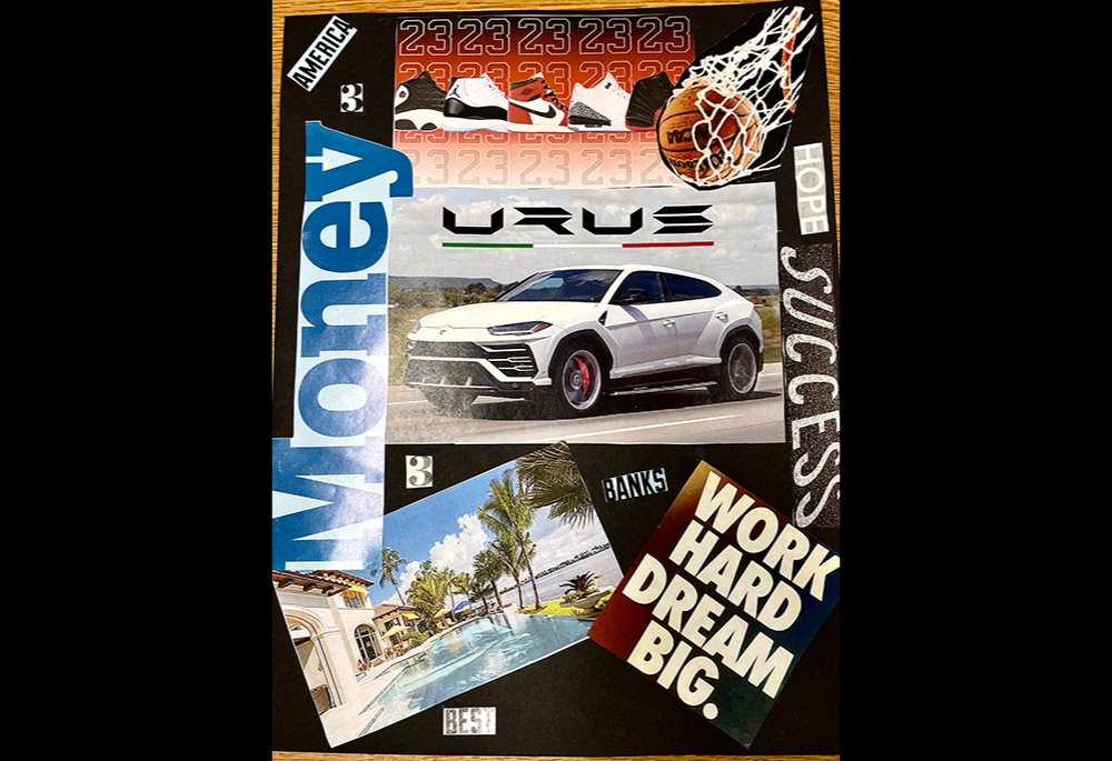 We made vision boards from old magazines. The boys were able to express their goals and reflect on what they hope to have one day. (Caileigh Pattisall)